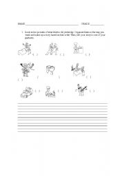 English worksheet: READING COMPREHENSION AND WRITING SKILLS