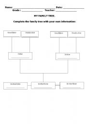 English Worksheet: Family tree