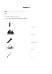 English worksheet: camping vocabulary and adjectives