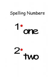 English worksheet: spelling numbers