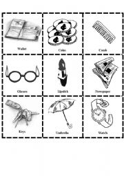 English worksheet: Common objects flashcards