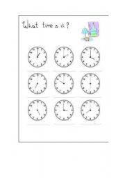 English Worksheet: What time is it?