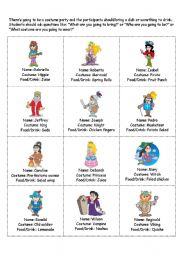 English Worksheet: Costume Party 2