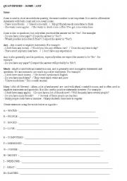 English worksheet: Quantifiers