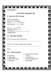 English worksheet: all the small things