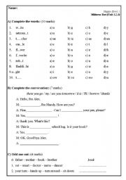 English Worksheet: Happy street 1 (midterm exam)