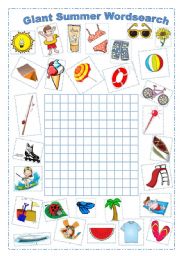 English Worksheet: Do Your Own Summer Wordsearch
