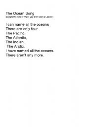 English worksheet: The Ocean Song