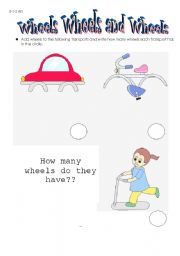 English worksheet: Wheels wheels and wheels