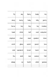 English worksheet: Plurals