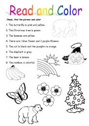 English Worksheet: Read and Color -  A way kids like to learn