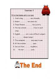 English Worksheet: verb to be- part2