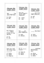 English worksheet: Choose the right word