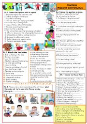 English Worksheet: Practising present continuous