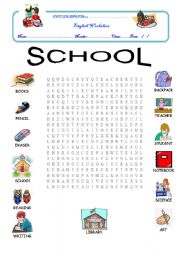 English Worksheet: School