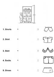 English Worksheet: Clothing that starts with S --- Matching
