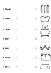 English Worksheet: Matching Clothes
