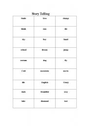 English Worksheet: English games:story telling