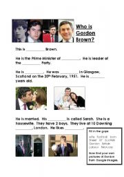 English worksheet: Gordon Brown 1