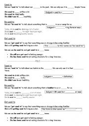 English Worksheet: Used to/ be used to/get used to