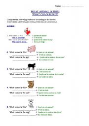 English Worksheet: FARM ANIMALS - interrogatives exercices