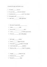 English Worksheet: Some and any worksheet