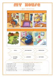 English Worksheet: Rooms in the house