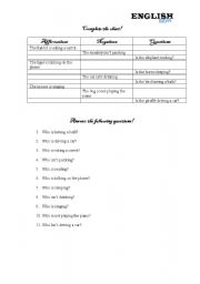 English worksheet: Present Continuous