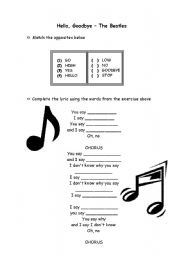 English Worksheet: Hello Goodbye by The Beatles