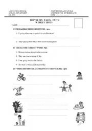 English Worksheet: QUIZ PAST CONTINUOUS