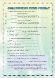 English Worksheet: grammar exercises for intermediate students