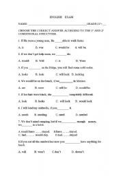 English Worksheet: FIRST AND SECOND CONDITIONAL