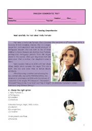 English Worksheet: Test Nelly Furtado