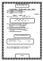 English worksheet: simple past , past progressive and language function 