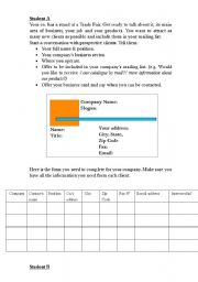 English Worksheet: Role play: At a Trade fair