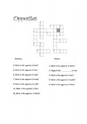 English Worksheet: 0pp0sites