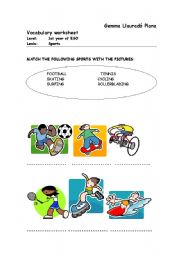 English worksheet: Sports