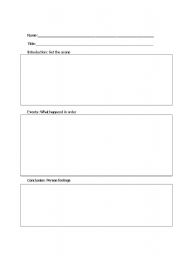 English worksheet: Writing a Paragraph