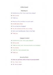 English worksheet: At the Airport