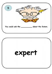 English worksheet: Future Flash Cards 5 of 12