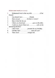 English worksheet: fill the gapswith some/ any