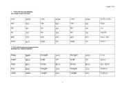 English worksheet: irregular verbs