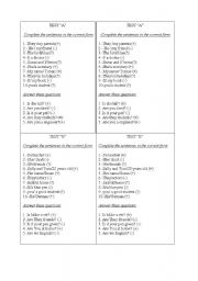 English Worksheet: TEST:TO BE