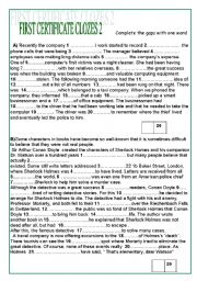 English Worksheet: FCE clozes