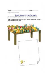 English worksheet: Food Search