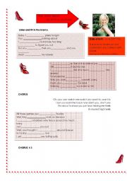 English worksheet: song Red high heels by Kellie Pickler