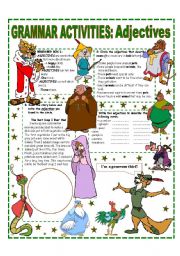 English Worksheet: ADJECTIVES - EASY GRAMMAR REFERENCE AND ACTIVITIES.