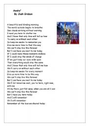 English worksheet: Awake -by Josh Groban