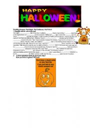 English Worksheet: Past Tenses in Halloween