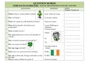 English Worksheet: IRELAND / QUESTION WORDS